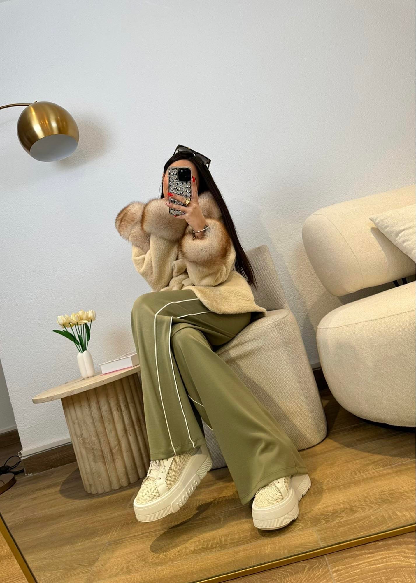 Modal Doku Biyeli Yeşil Eşofman