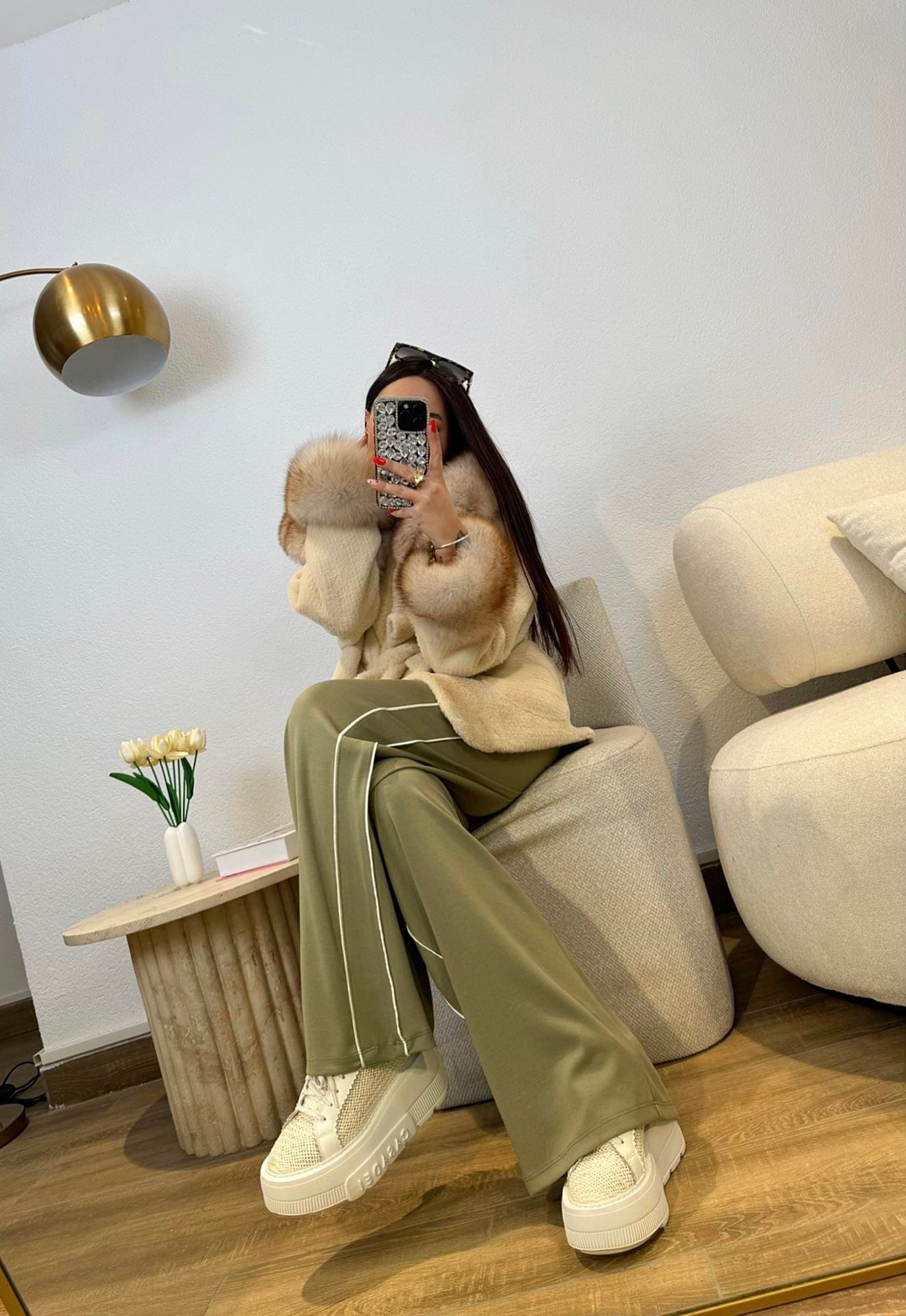 Modal Doku Biyeli Yeşil Eşofman