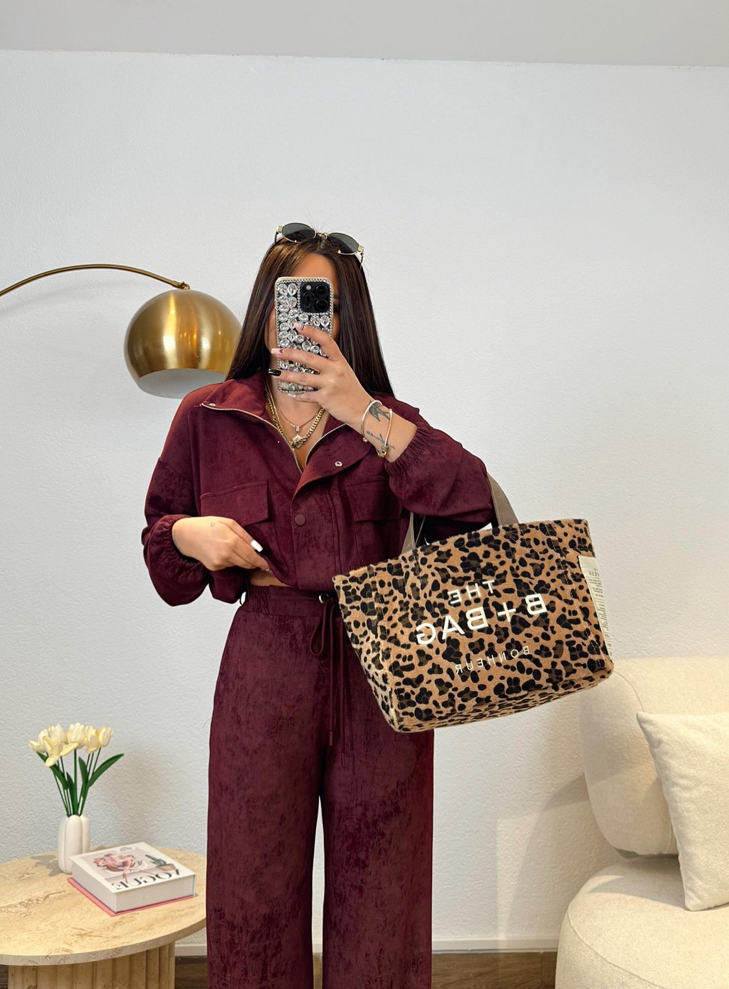 Modal Doku Bordo Batik Desen Premium Takım