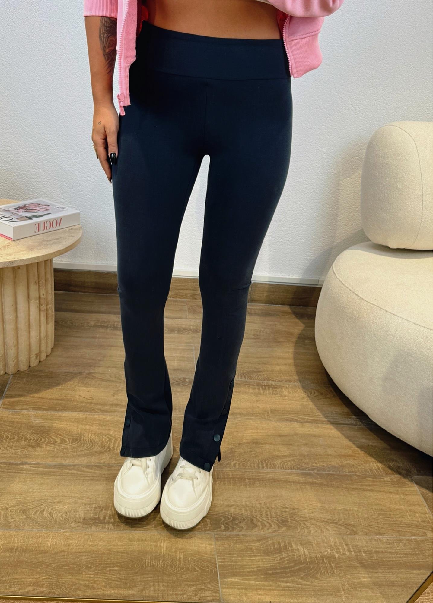 Modal Doku Çıtçıtlı Antrasit Tayt Pantolon