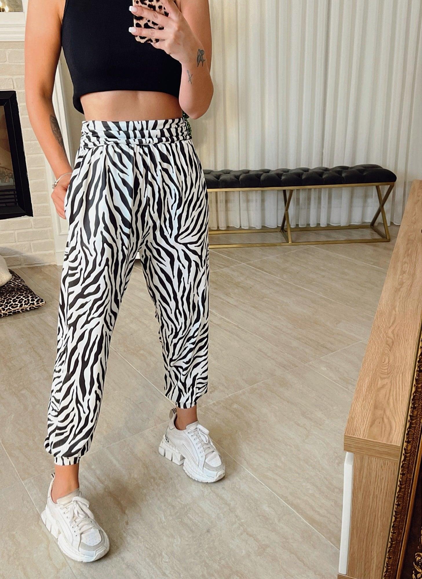 Modal Dokulu Zebra şalvar