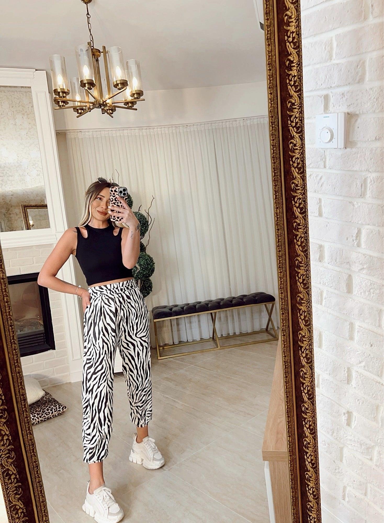 Modal Dokulu Zebra şalvar