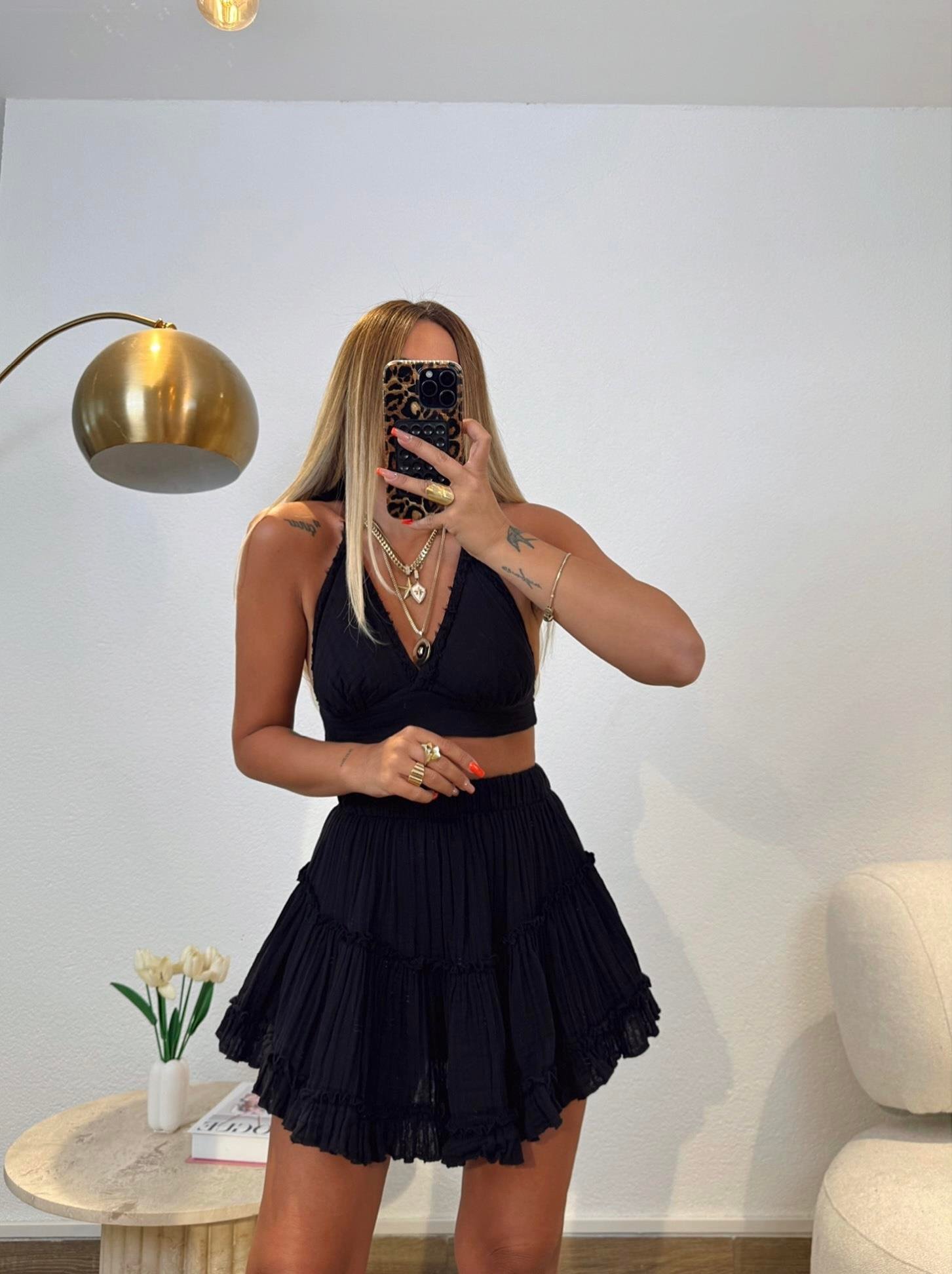 Müslin Üçgen Sırt Dekolteli Siyah Bustiyer