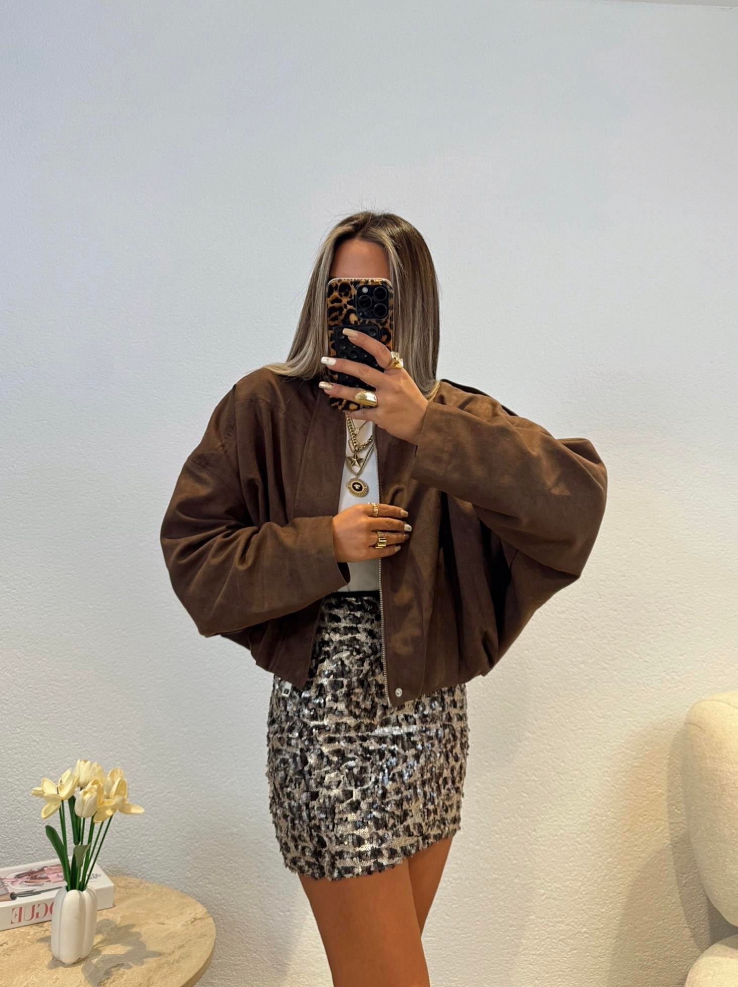 Nubuk Kahve Bomber Ceket
