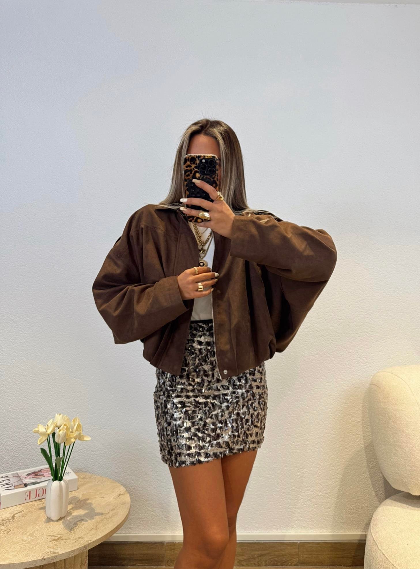 Nubuk Kahve Bomber Ceket