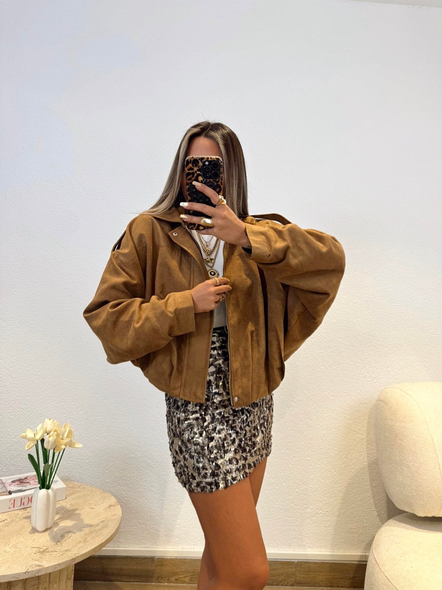 Nubuk Taba Bomber Ceket