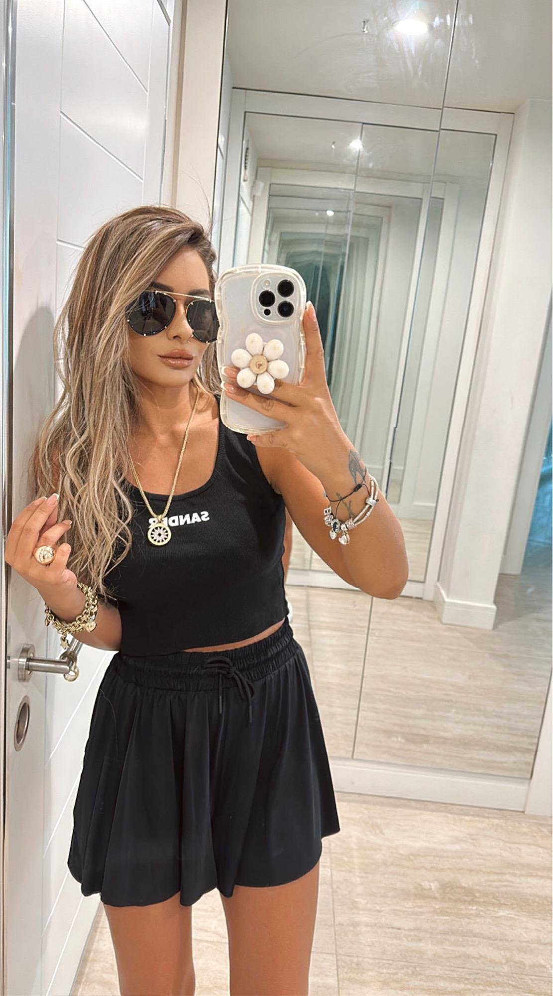 O.s.h Doku Siyah Şort Etek