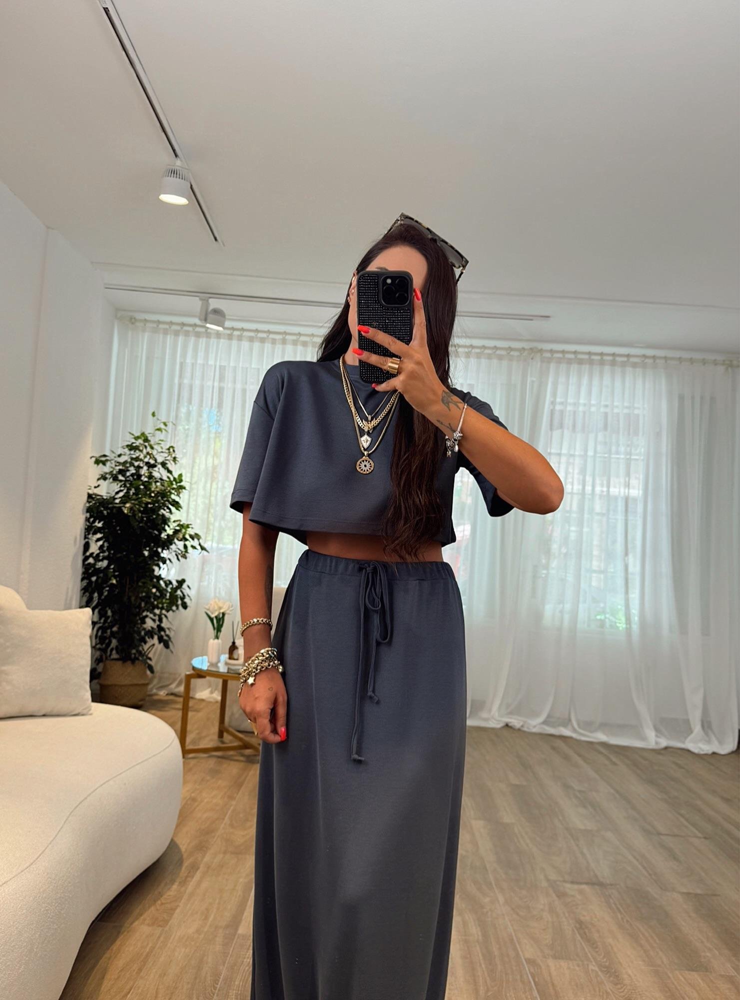 O.s.h Doku Crop&Etek Antrasit Takım