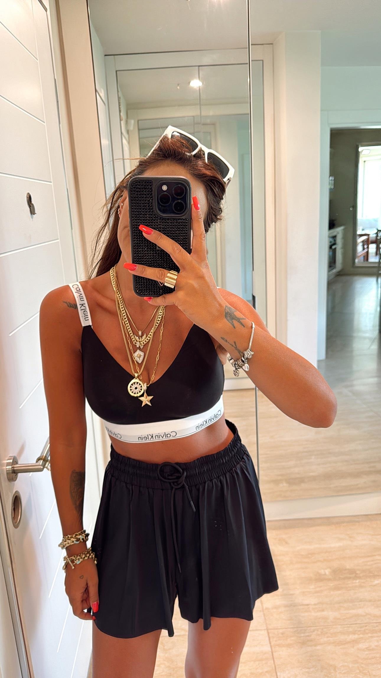 O.s.h Doku Siyah Şort Etek