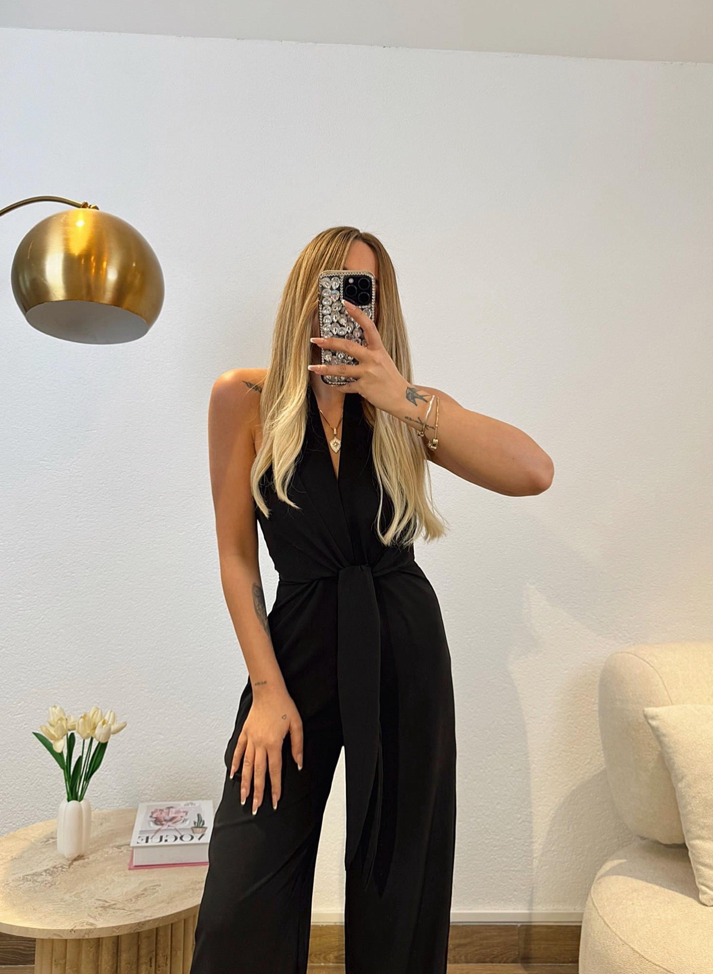 Önden Bağlamalı Bol Paça Tulum