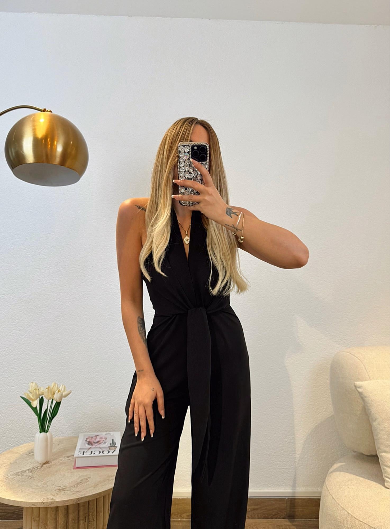 Önden Bağlamalı Bol Paça Tulum