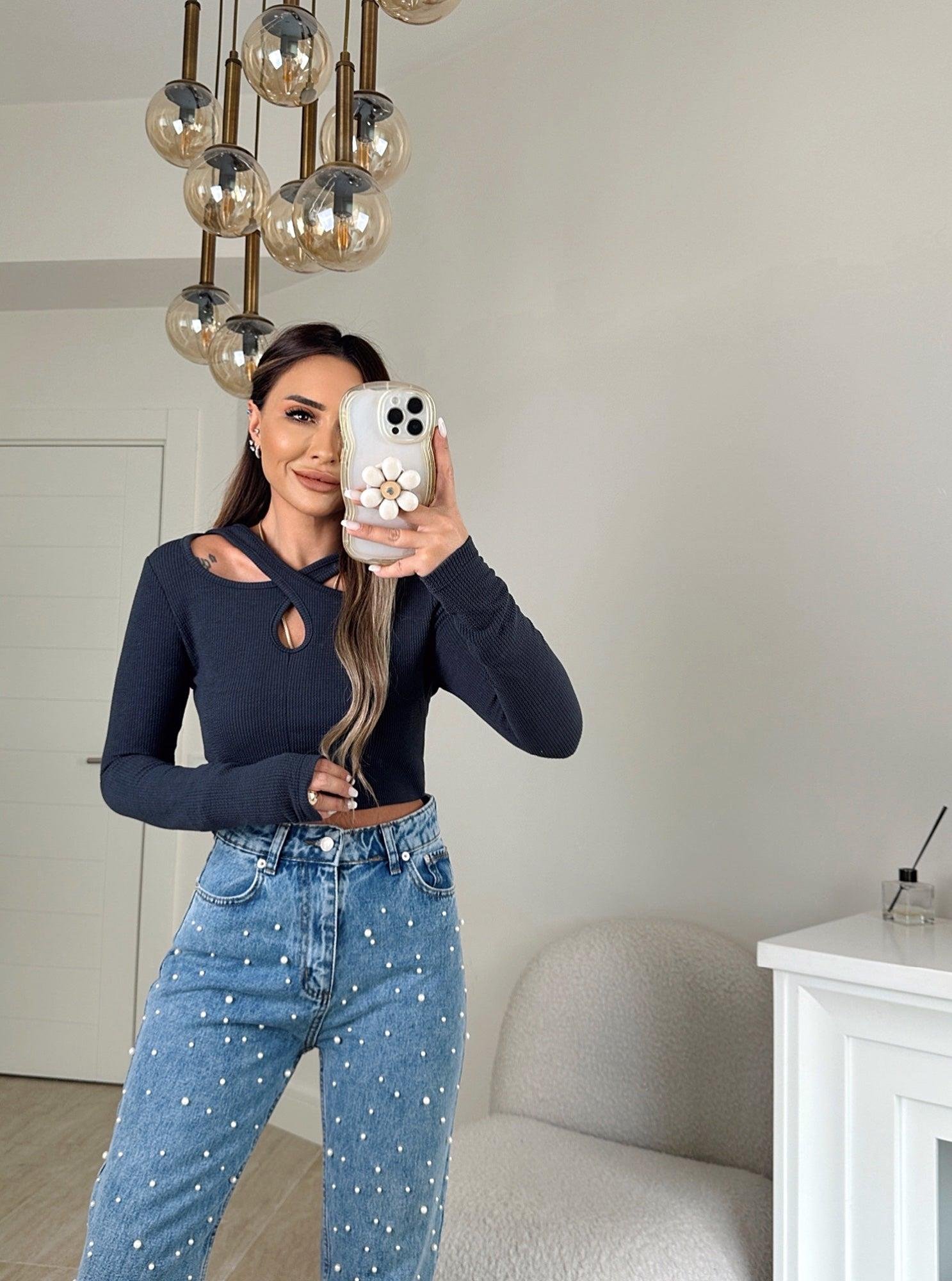Önü Çapraz Laci Crop Badi