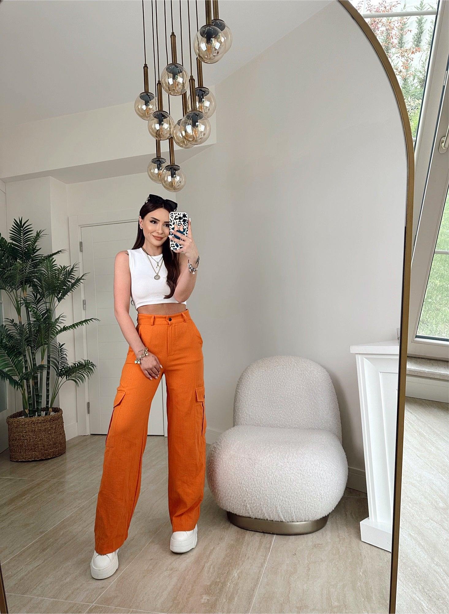 Orange Keten Kargo Pantolon