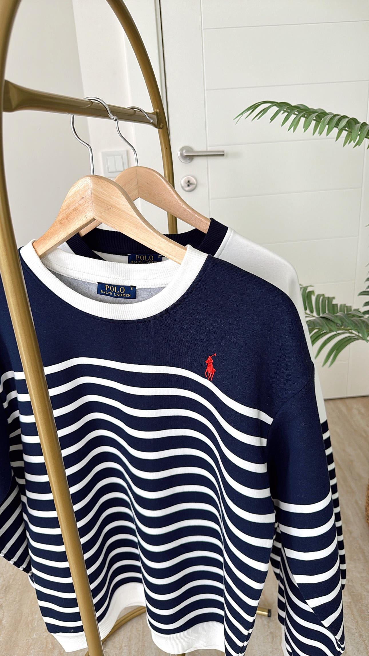 Orijinal Marka Beyaz Çizgili Laci Sweatshirt