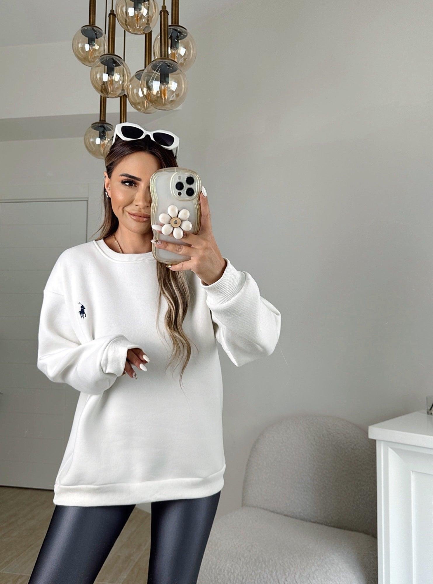 Orijinal Marka Beyaz Sweatshirt