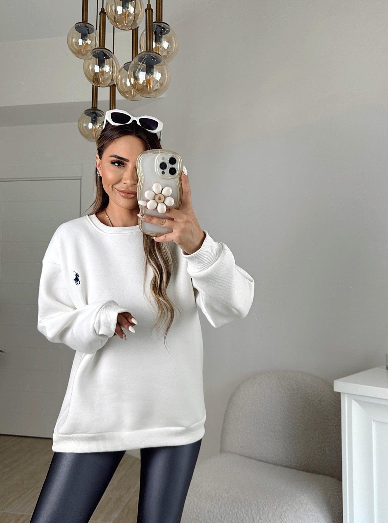 Orijinal Marka Beyaz Sweatshirt