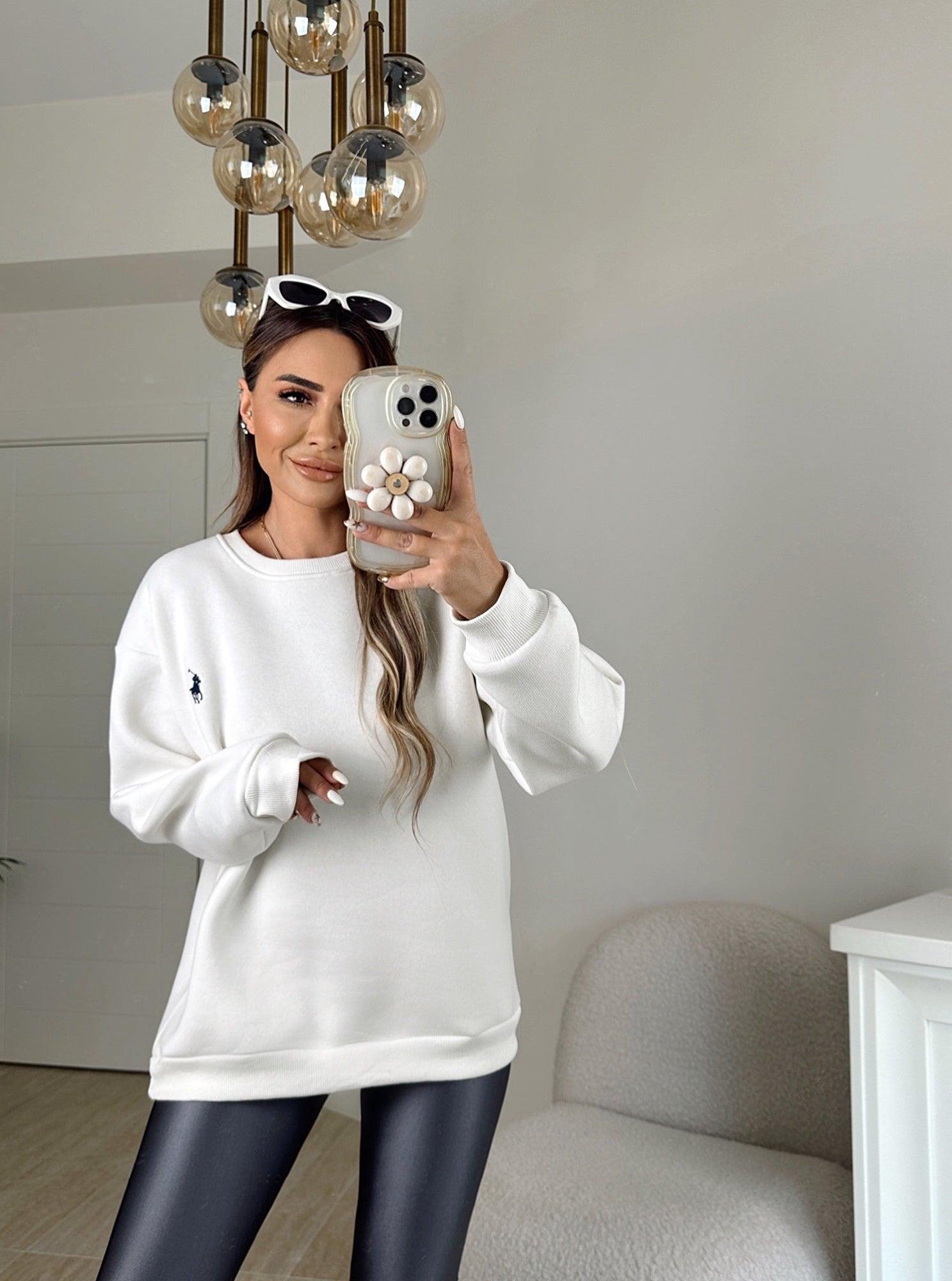 Orijinal Marka Beyaz Sweatshirt