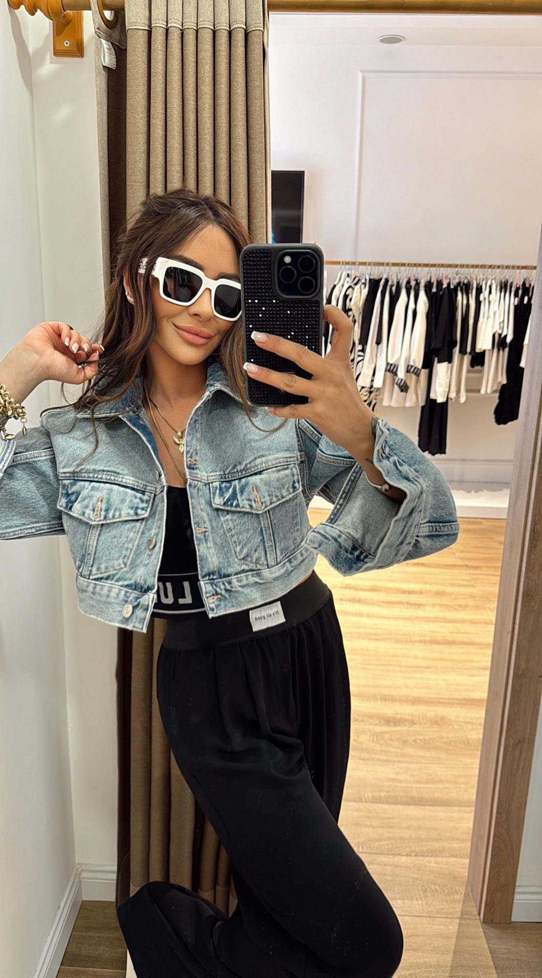 Orijinal Marka Crop Jean Ceket