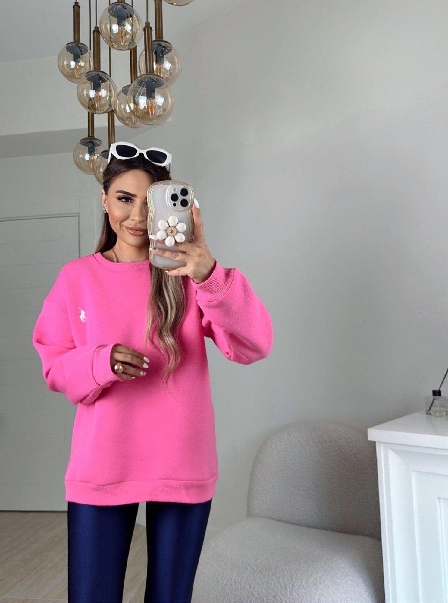 Orijinal Marka Pembe Sweatshirt