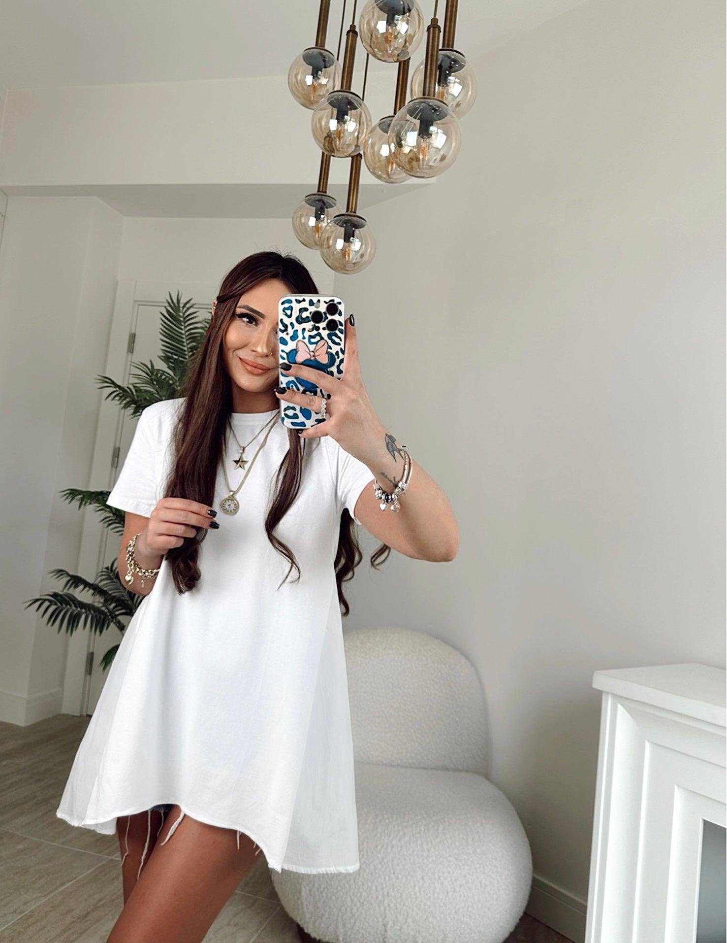 Orijinal Marka Poplin Detay Beyaz Basic