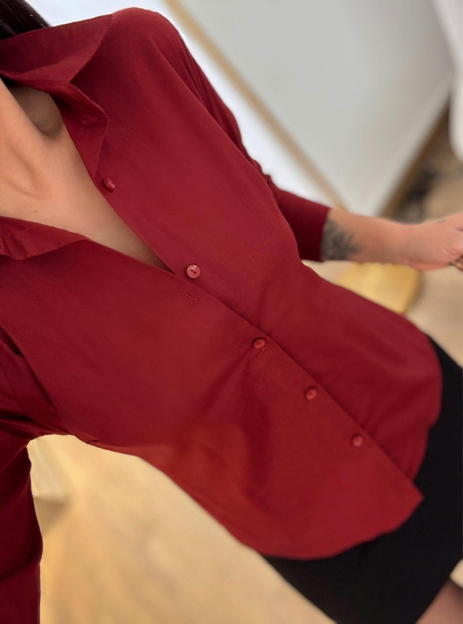 Orj Marka Bordo Slimfit Gömlek