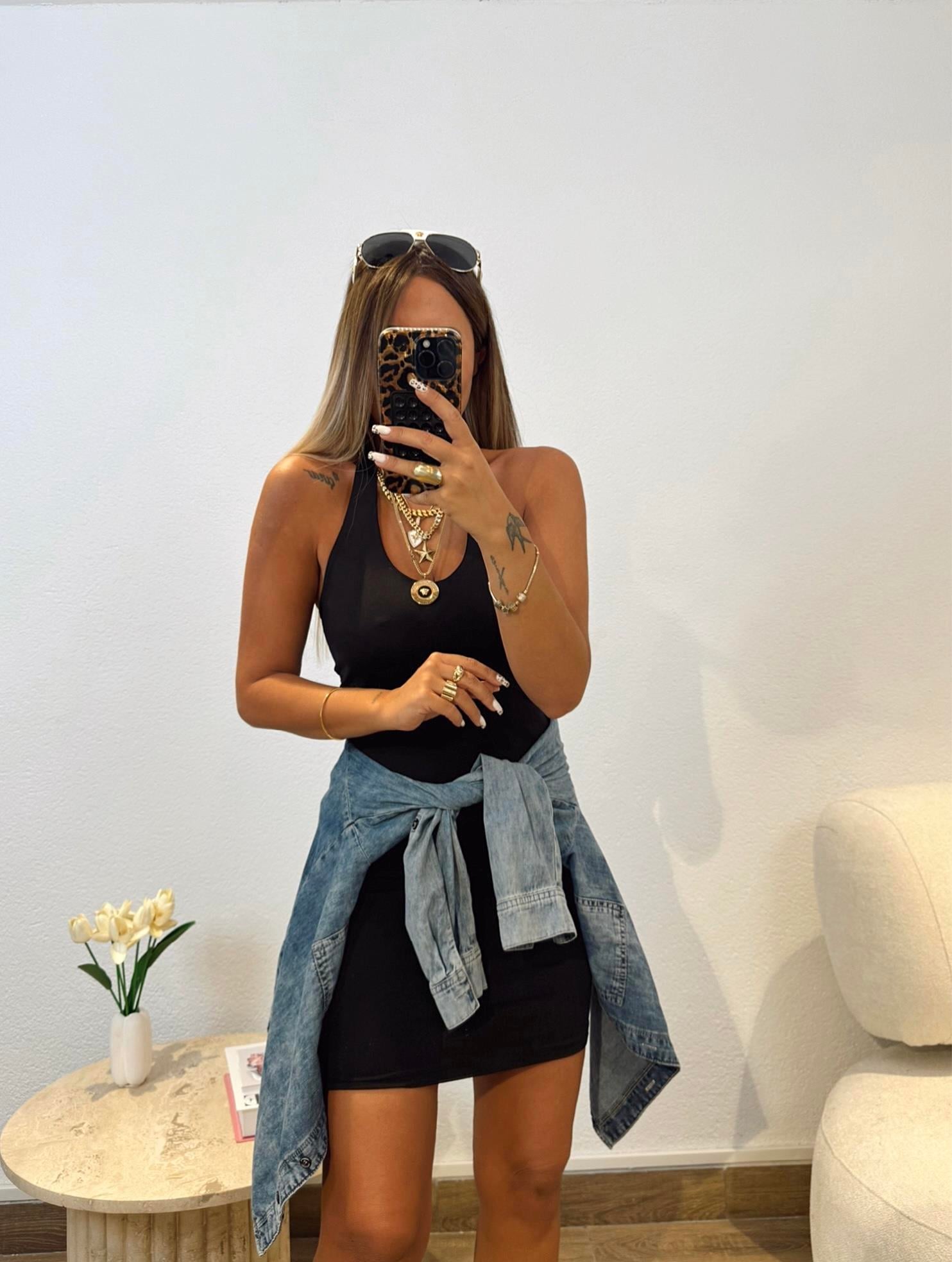 Orj Marka Halter Yaka Laci Mini Elbise