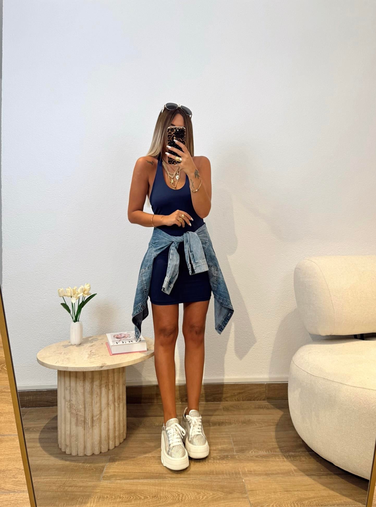 Orj Marka Halter Yaka Laci Mini Elbise