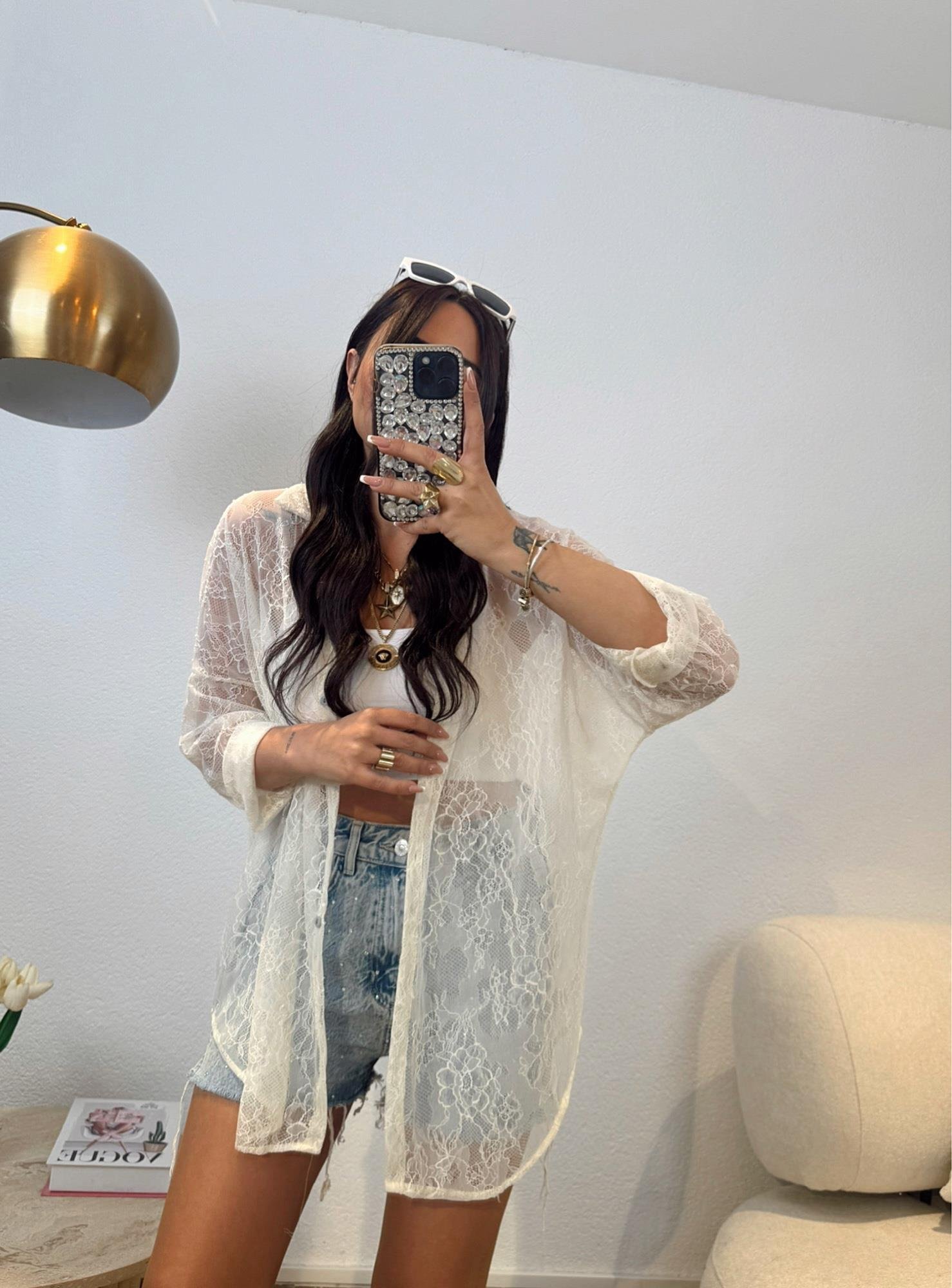Oversize Dantel Gömlek