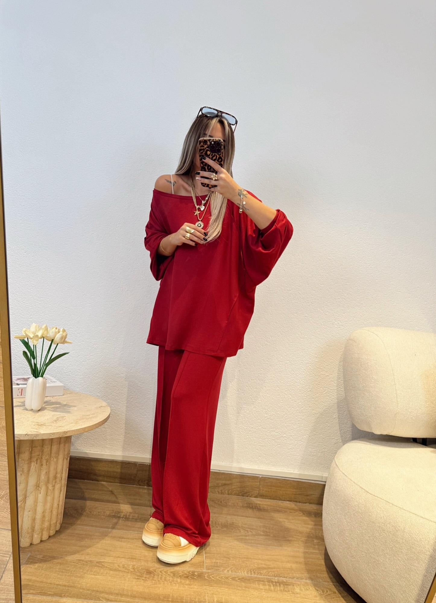 Oversize Modal Bordo Takım