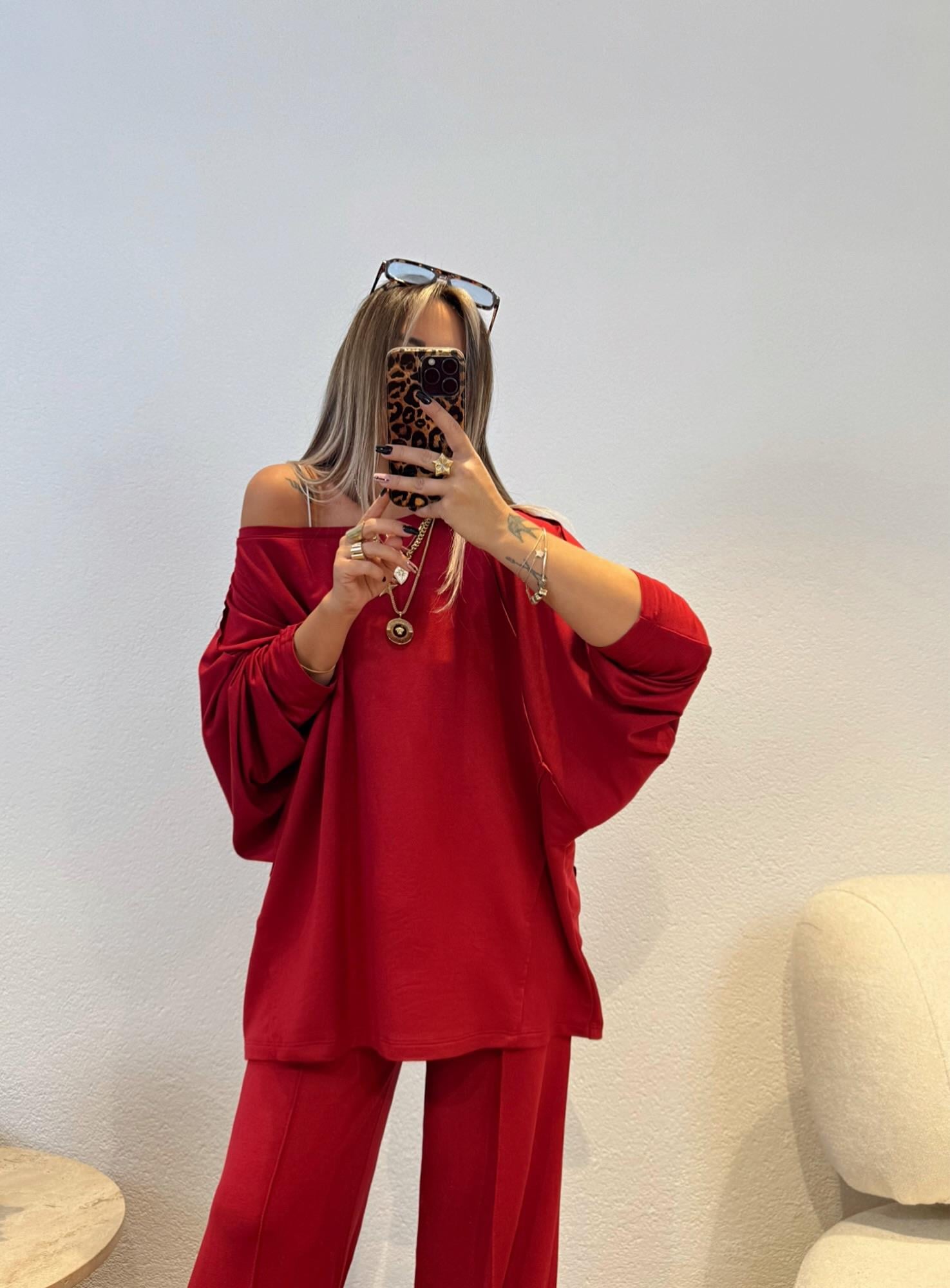 Oversize Modal Bordo Takım