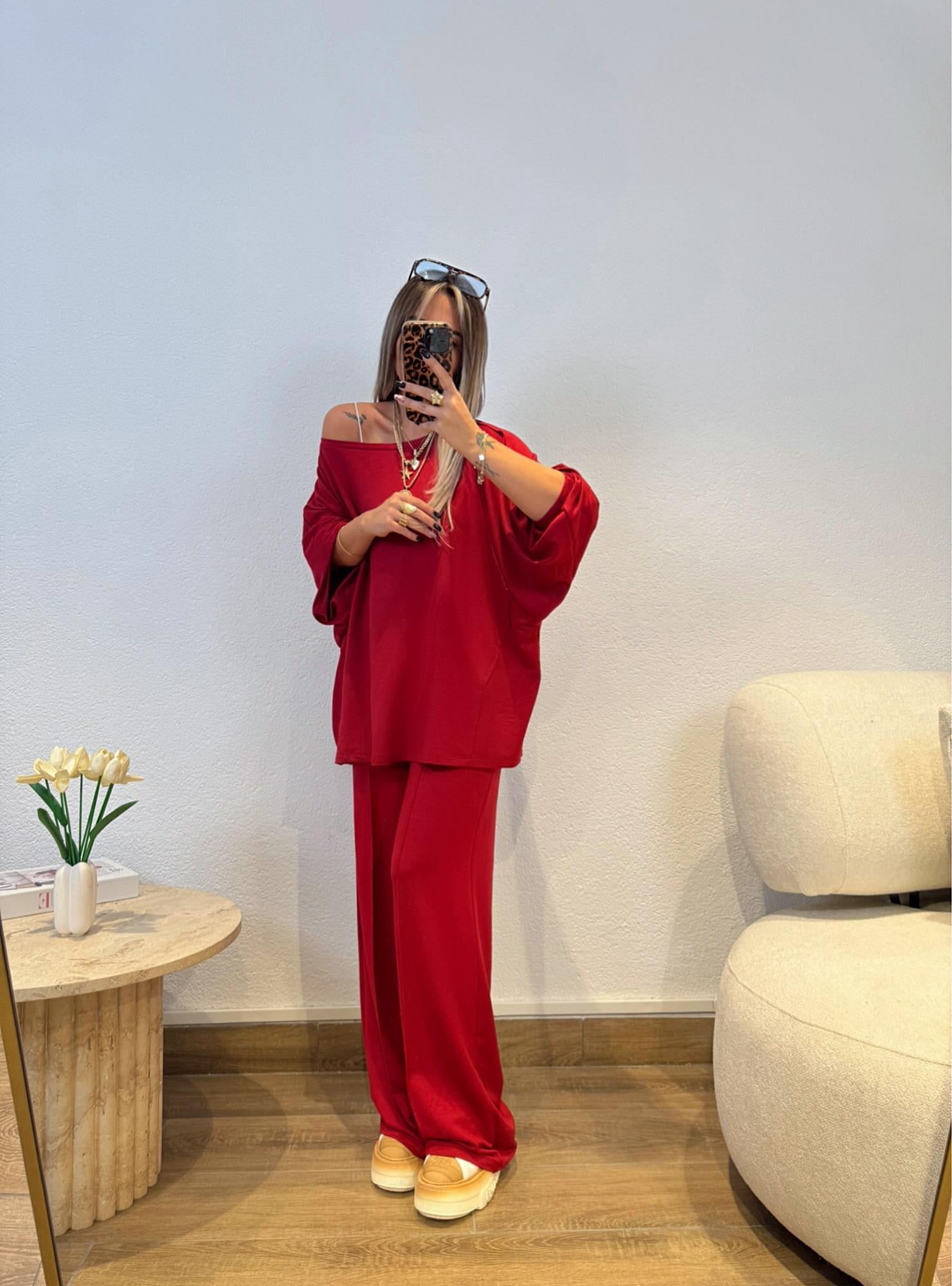 Oversize Modal Bordo Takım