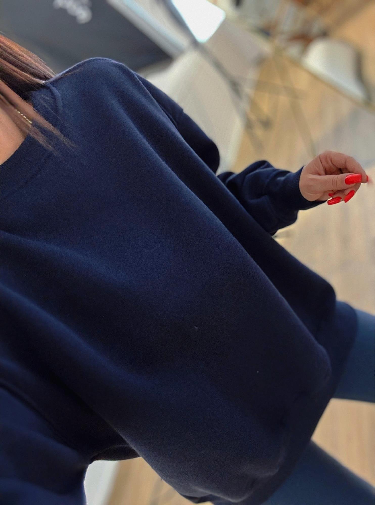 Oversize Şardonlu Basic Laci Sweatshirt