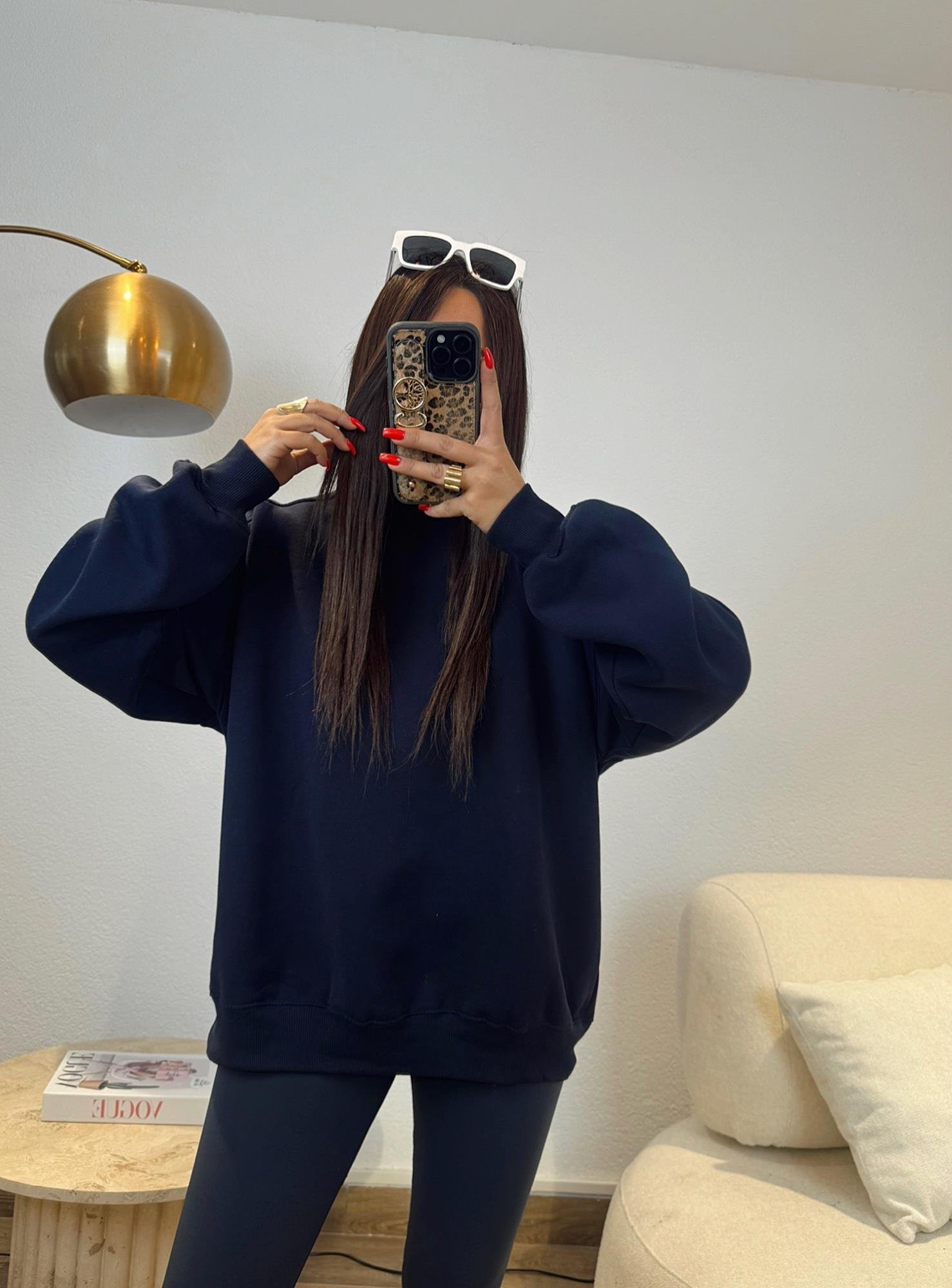 Oversize Şardonlu Basic Laci Sweatshirt