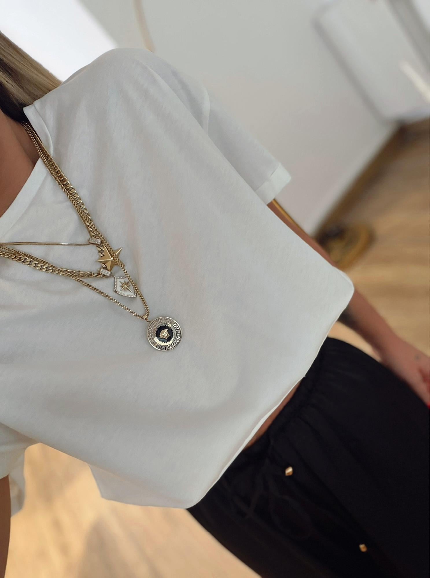 Pamuklu Beyaz Crop Tshirt