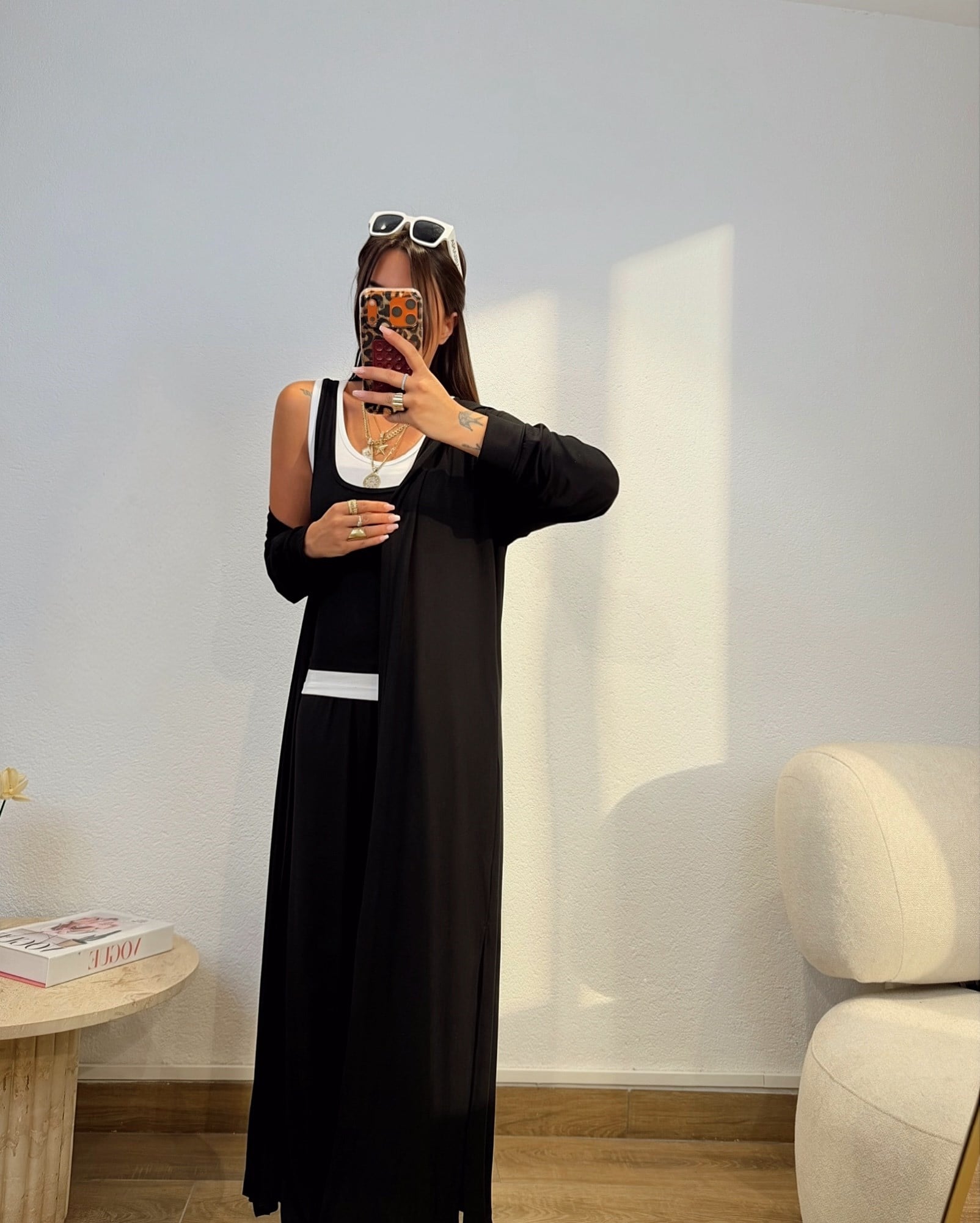 Pamuklu Çift Atletli Siyah Takım