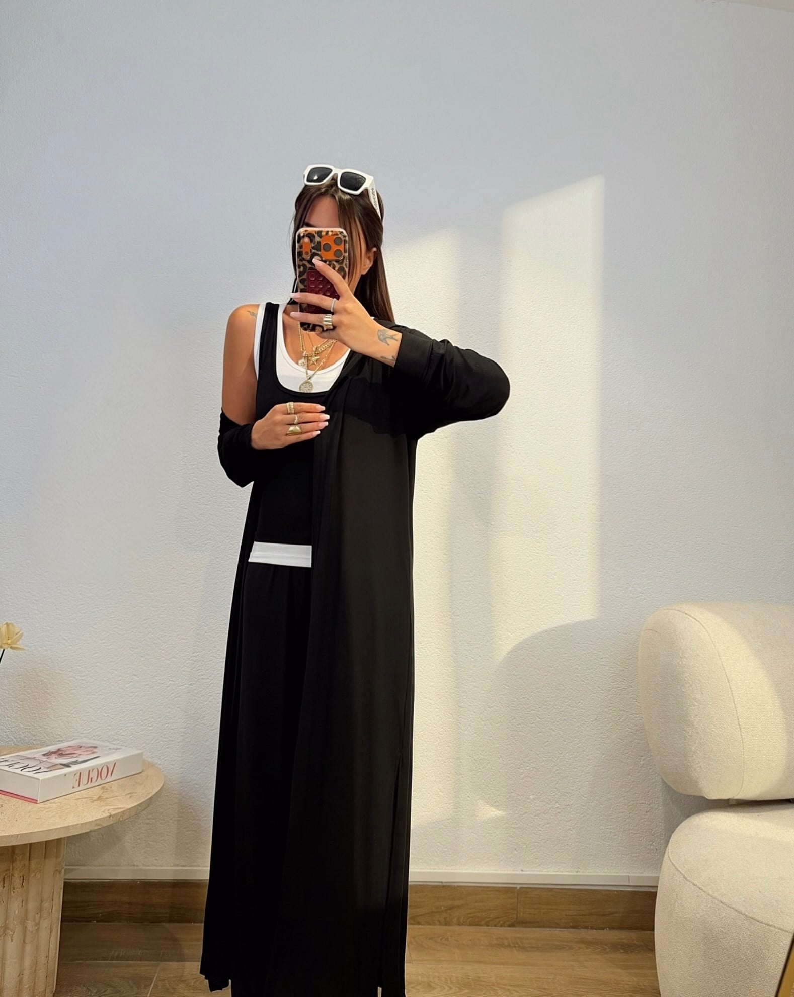 Pamuklu Çift Atletli Siyah Takım