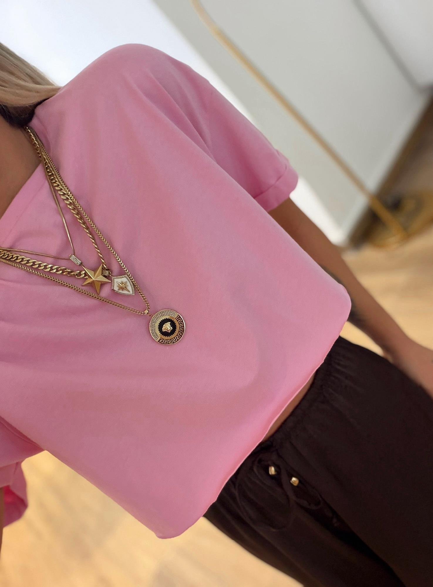 Pamuklu Pembe Crop Tshirt