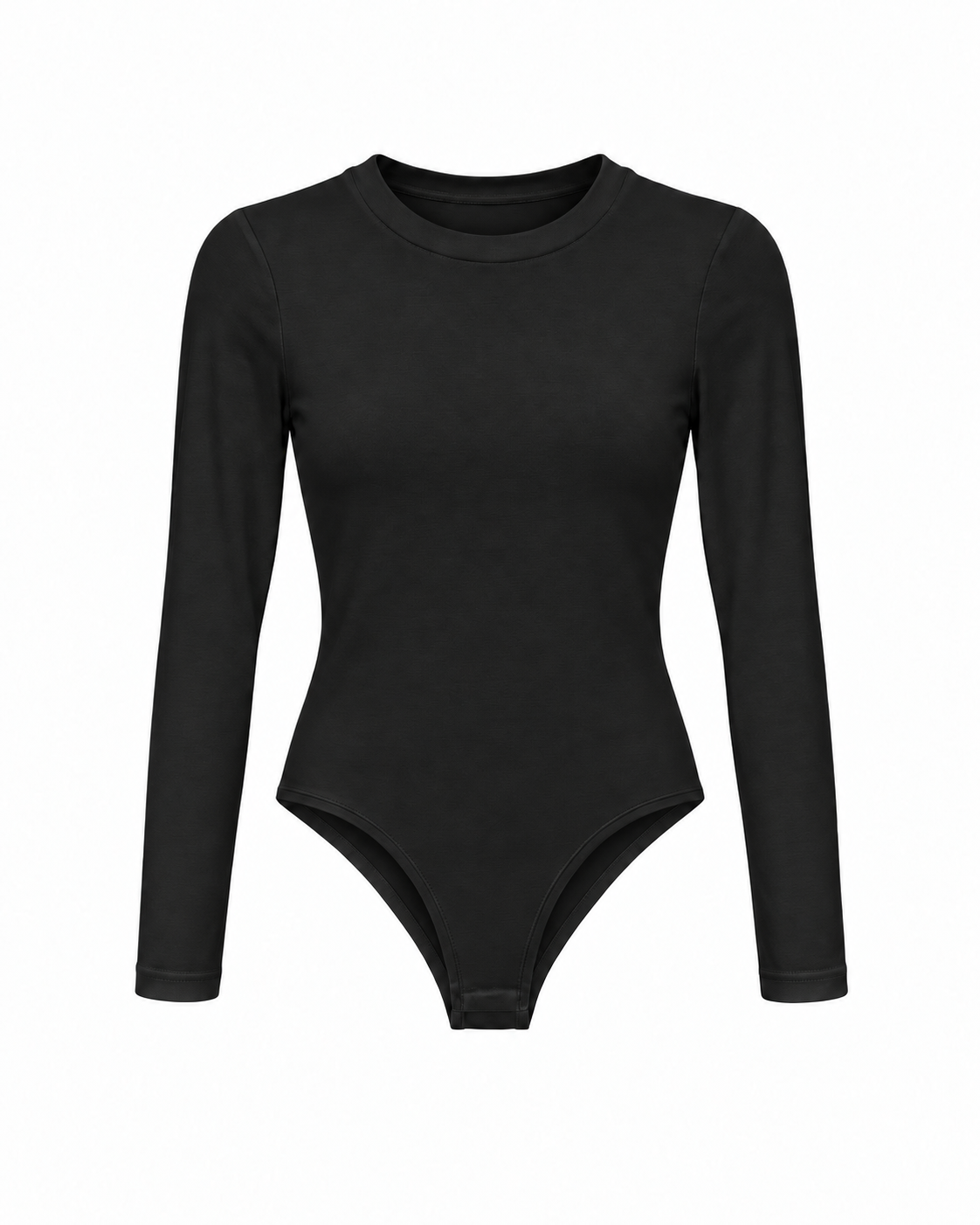Pamuklu Seri Parmak Geçmeli Basic Siyah Bodysuit