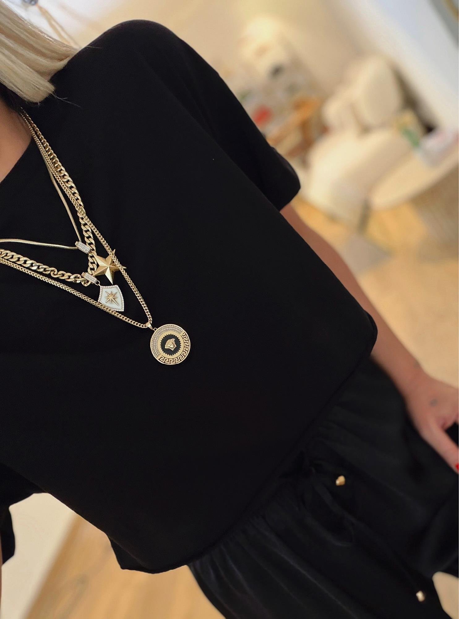 Pamuklu Siyah Crop Tshirt