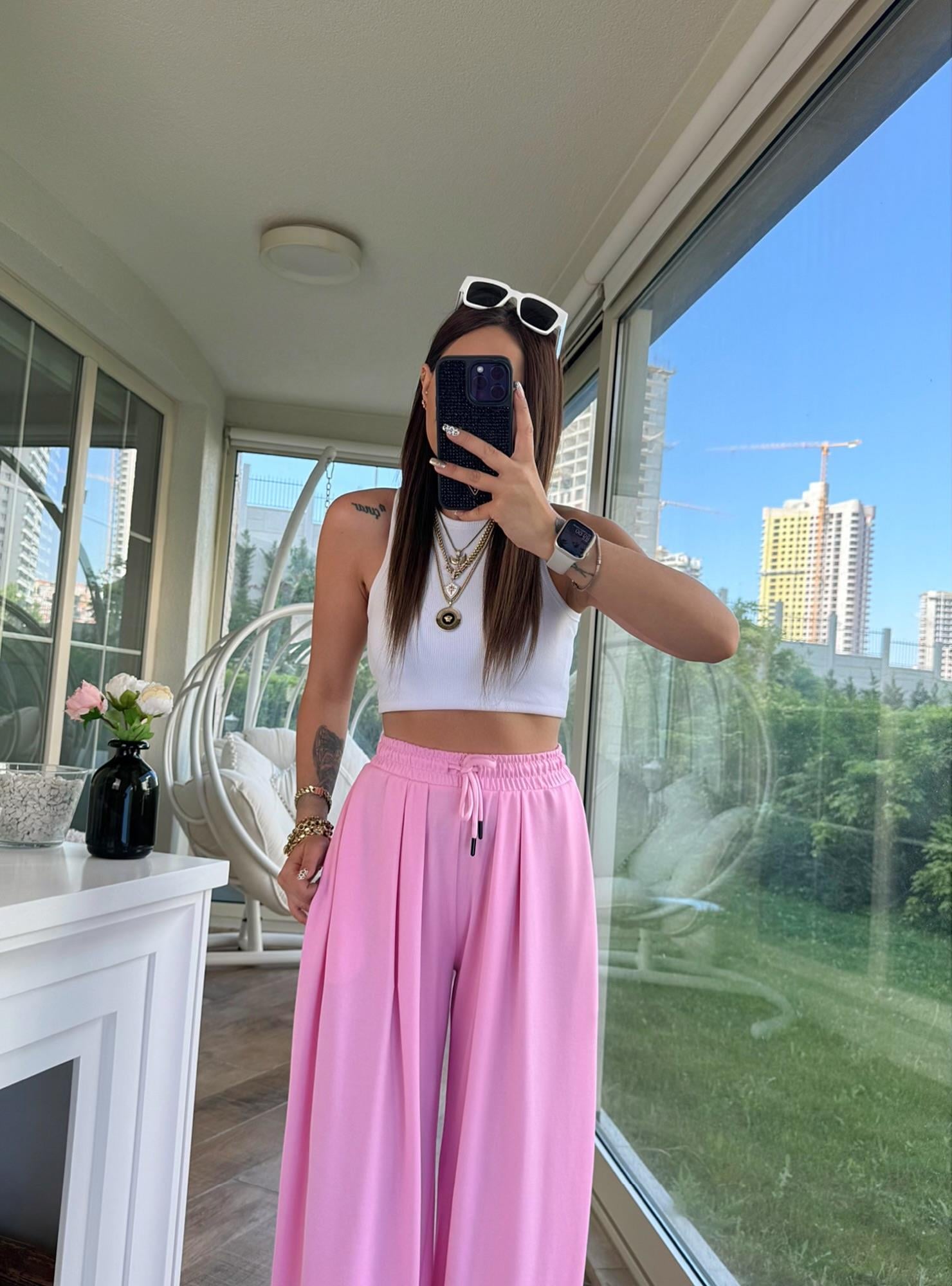 Pembe Modal Doku Şalvar