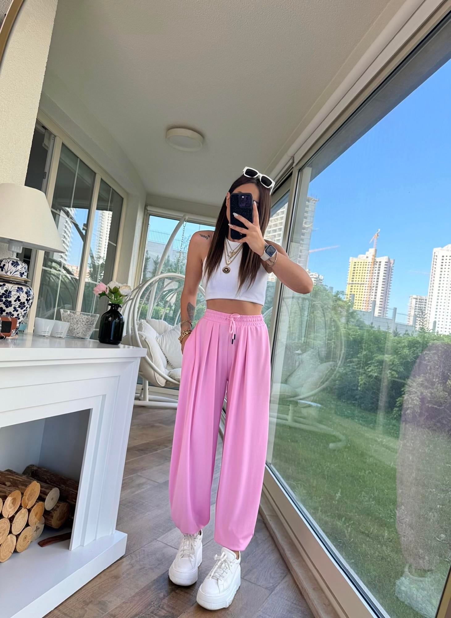 Pembe Modal Doku Şalvar