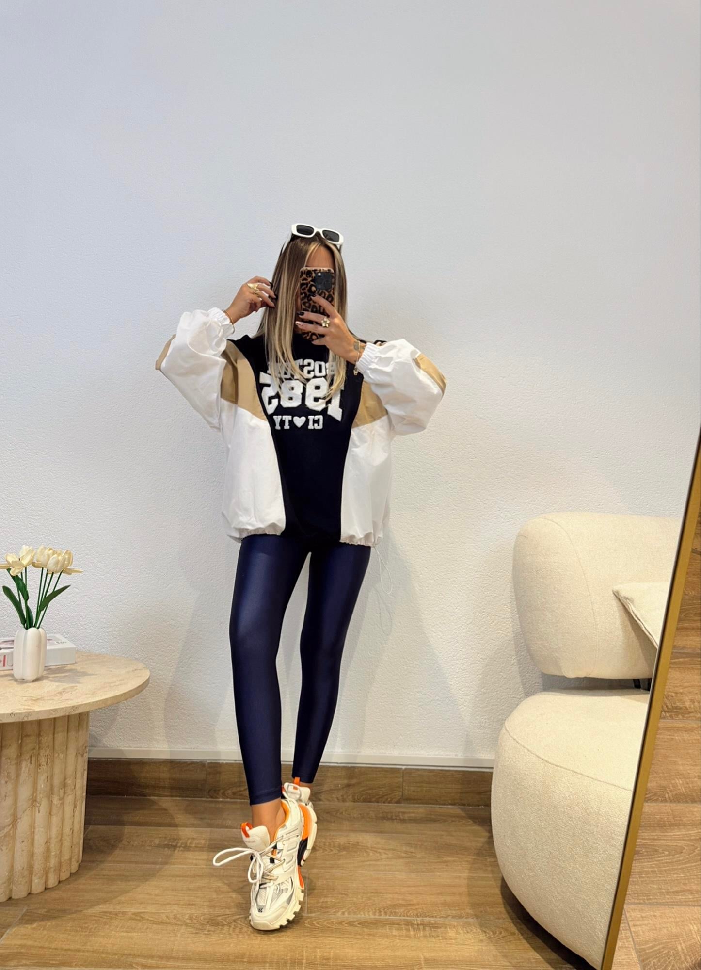 Poplin Detay Büzgülü Sweatshirt