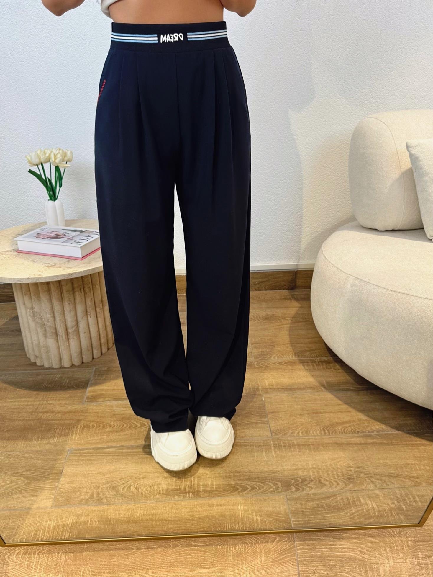 Premium Bel Detay Laci Palazzo Pantolon