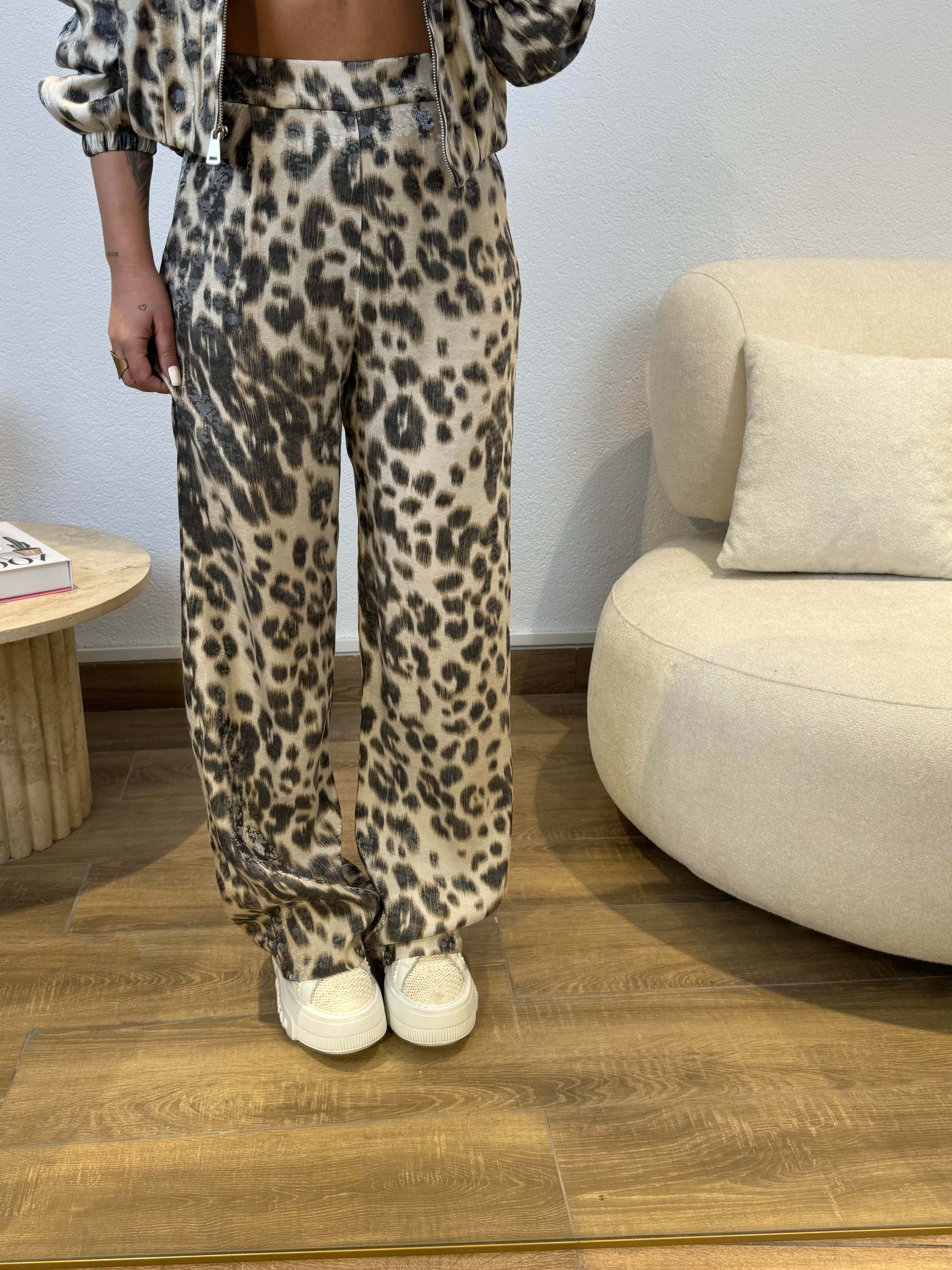 Premium Işıltılı Leopar Pantolon