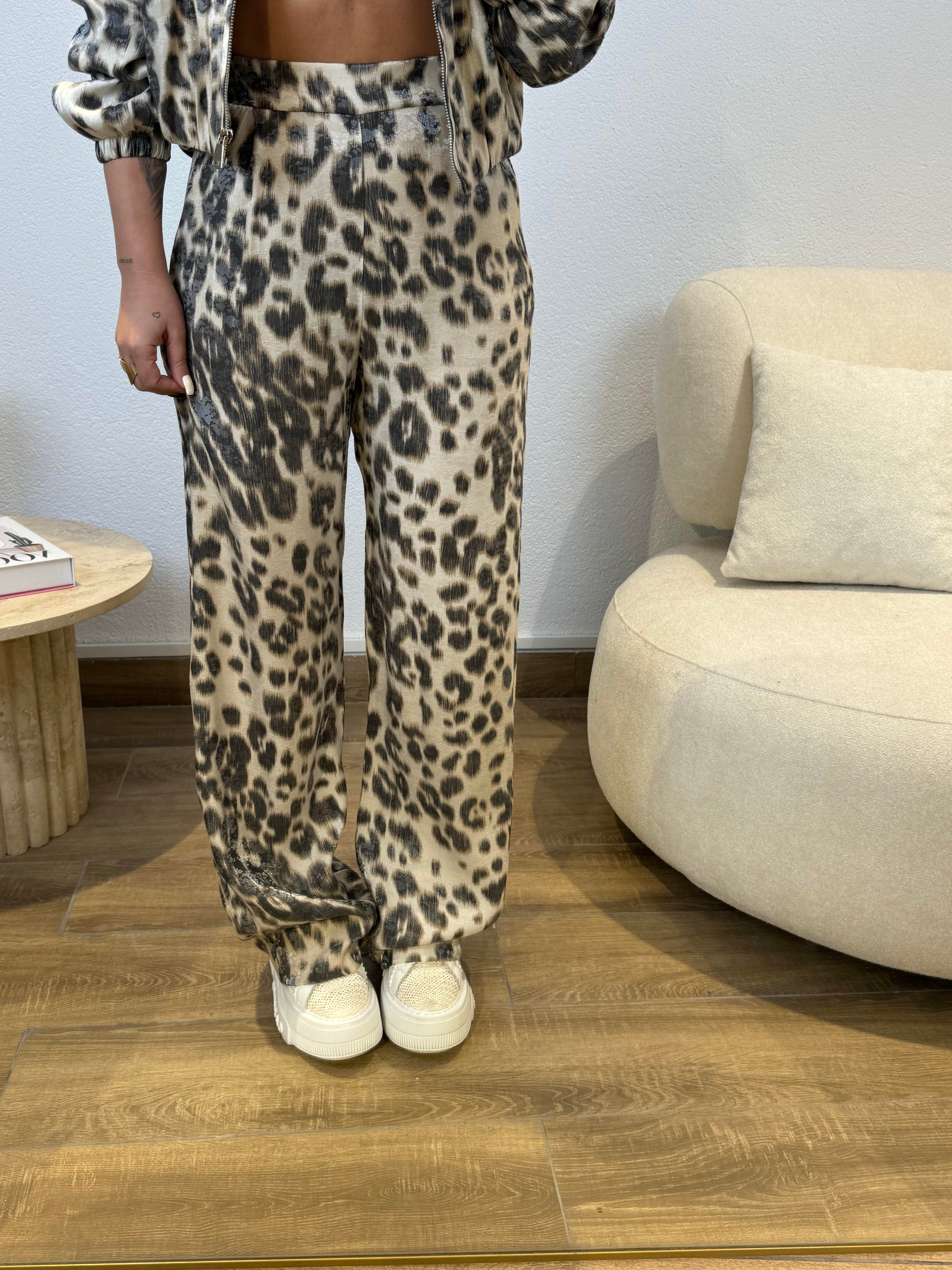 Premium Işıltılı Leopar Pantolon