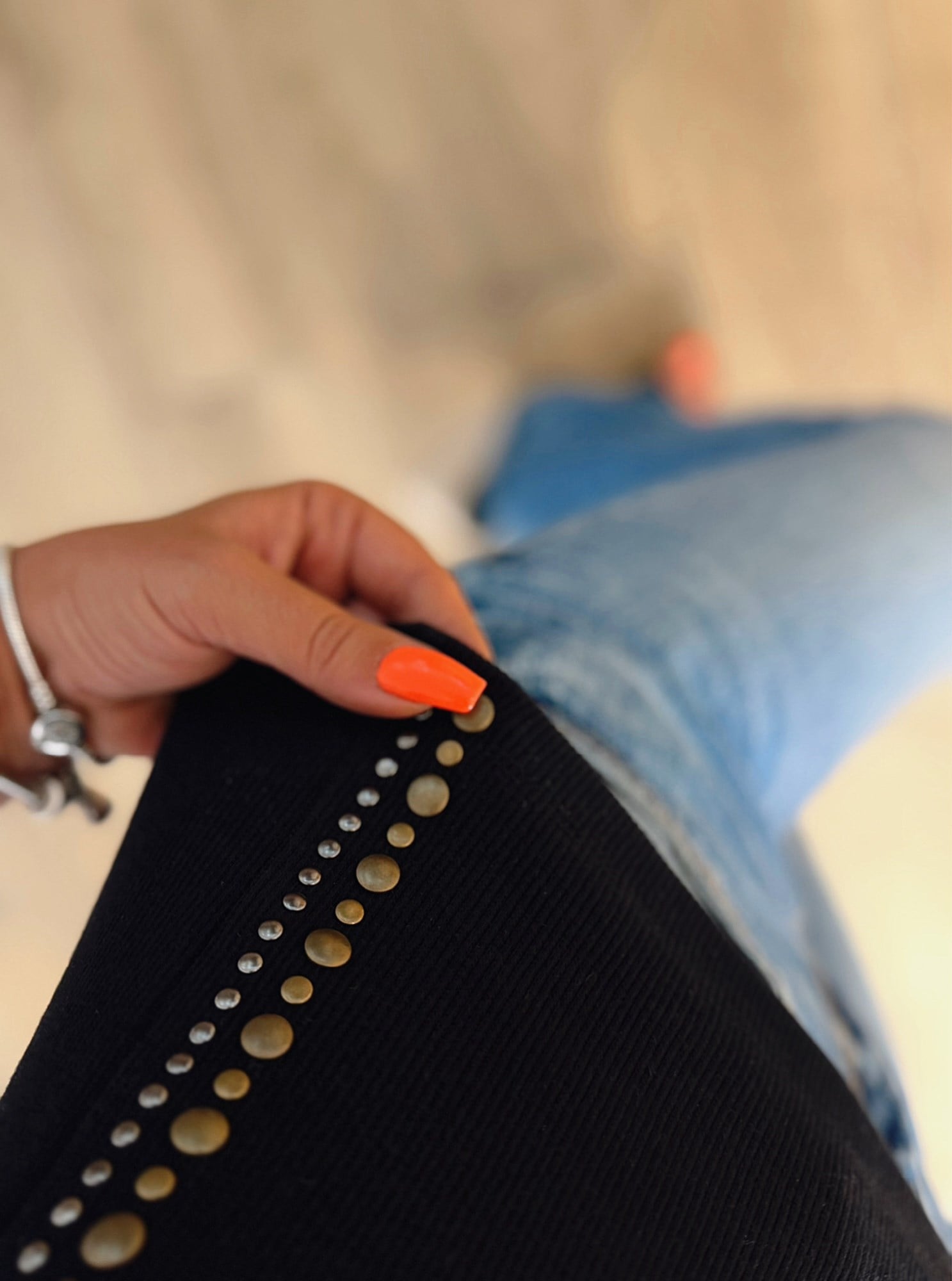 Premium Kare Yaka Taşlı Siyah Atlet