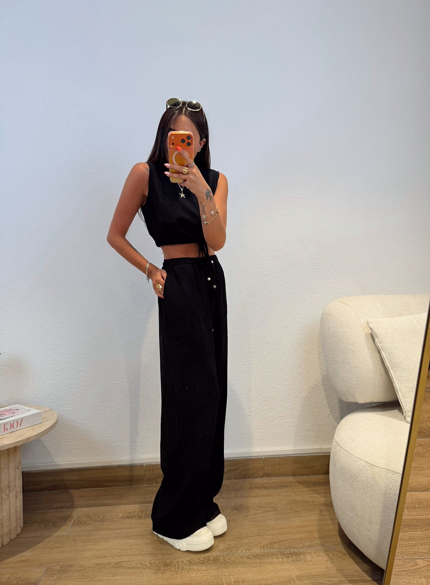 Premium Keten Rahat Siyah Takım
