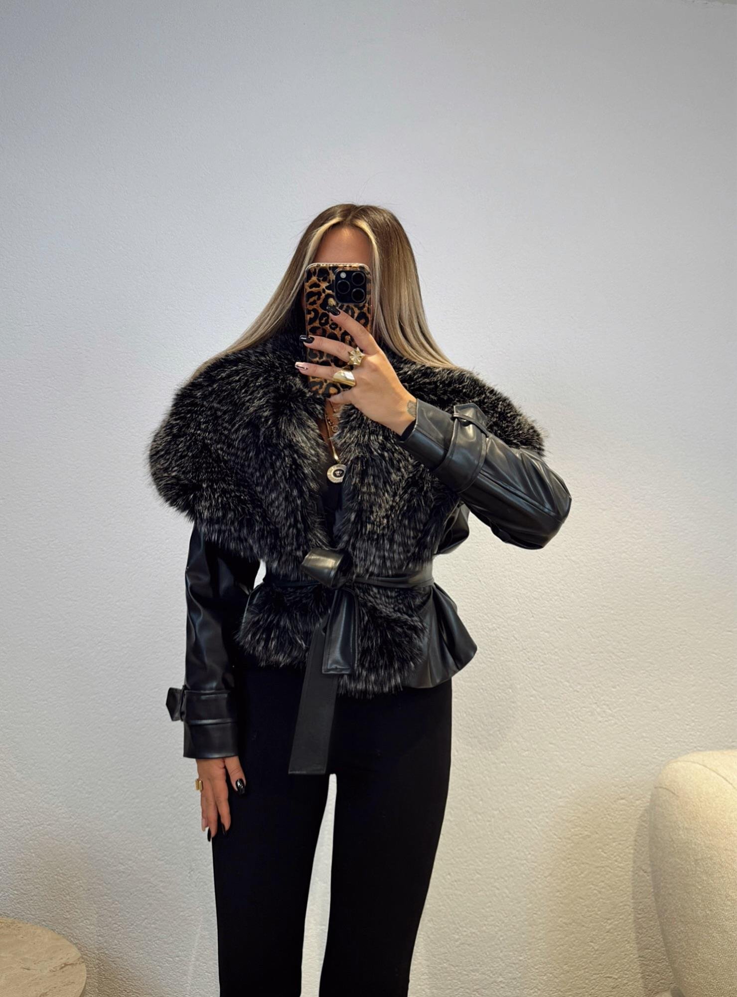 Premium Kürklü Deri Ceket