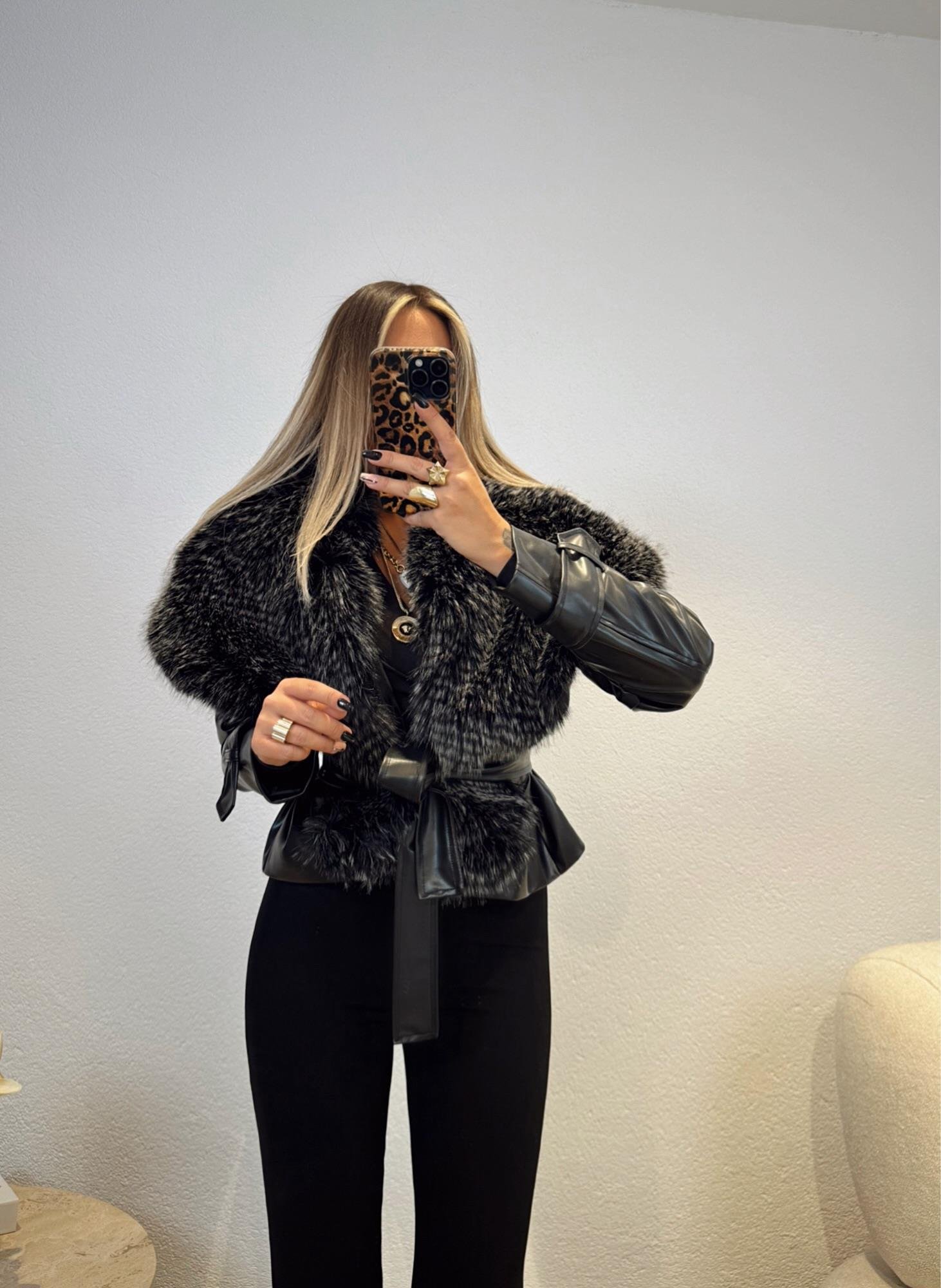 Premium Kürklü Deri Ceket