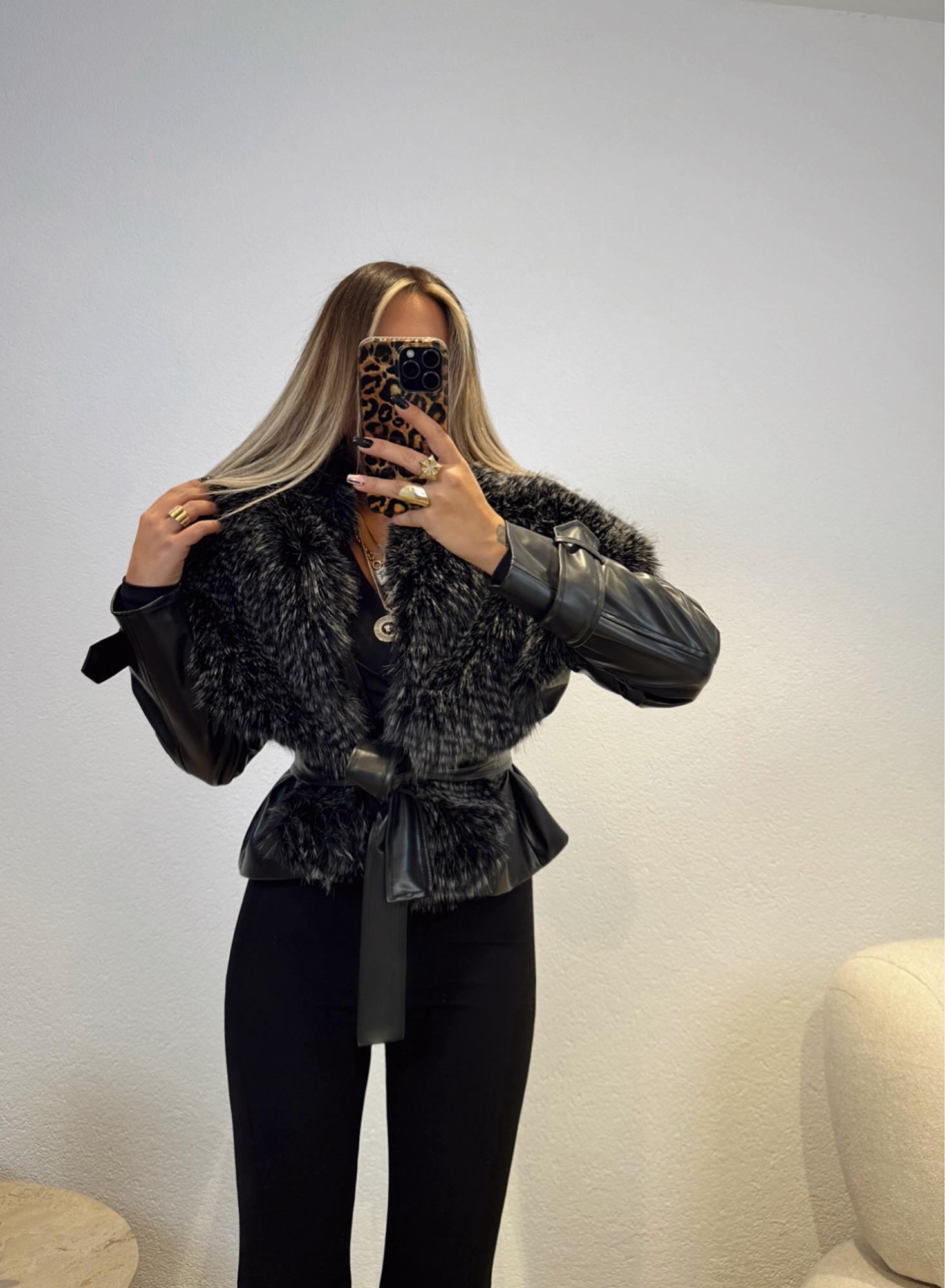 Premium Kürklü Deri Ceket